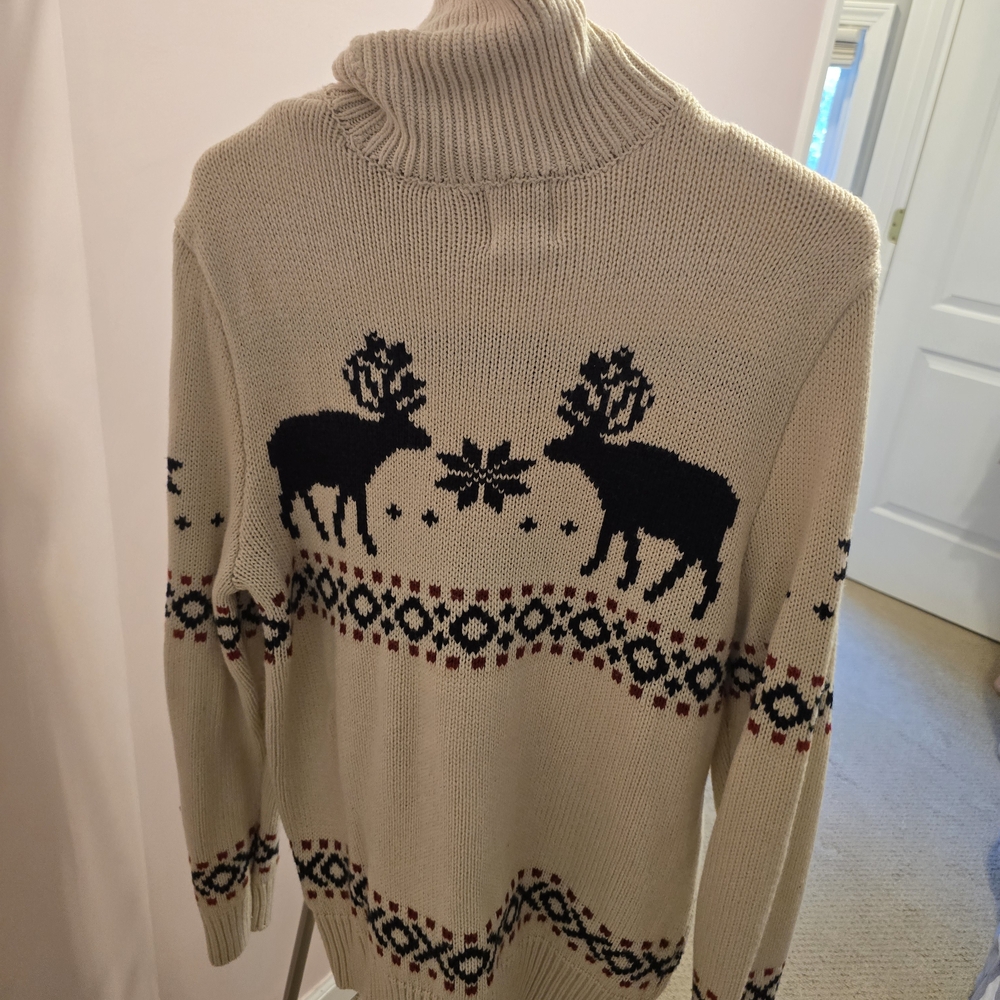 Men's Beige Reindeer Sweater